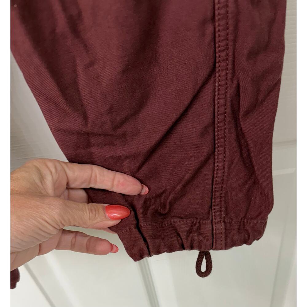 Artiza TNA cargo size 4 burgundy pants high rise ankle joggers cotton maroon - Picture 9 of 9